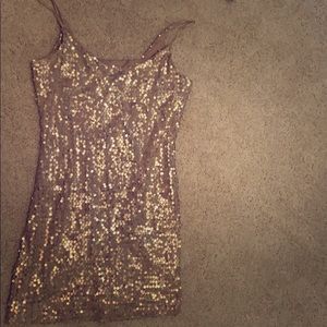 Gold sequin dress